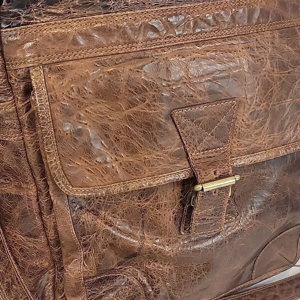 Coronado Leather field crossbody travel bag Buffalo brown leather- vintage 90s